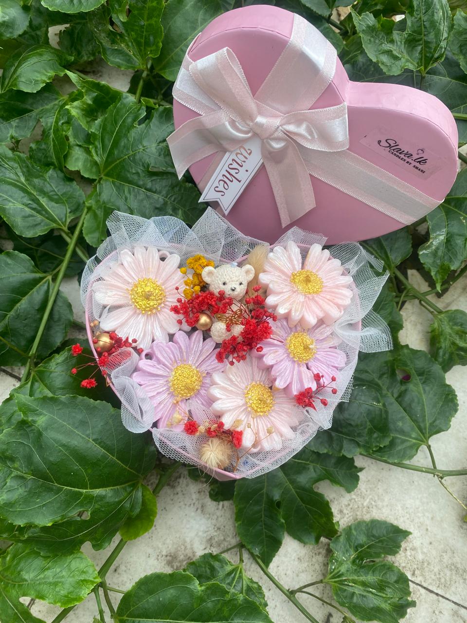 Heart-Shaped Flower Candle Box – With Love